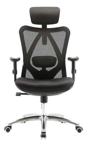 Silla de escritorio Túsilla.cl Samos TU-SAMOS-001 ergonómica negra con tapizado de mesh y tela