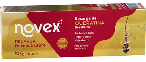 Reconstrução Capilar Novex Recarga De Queratina Hidratação De 80ml 80g