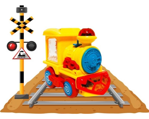 Trem Locomotiva Solta Fumaça Luzes Som Brinquedo Infantil Pilha