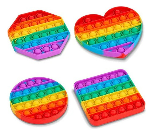 Juguete sensorial antiestrés Pop It Fidget Toys, color corazón