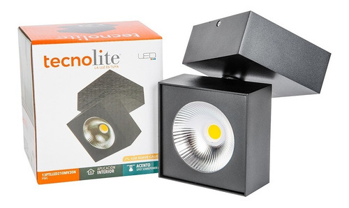 Lampara Ping Sobreponer En Techo Interior Color Negro Tecnolite 13PTLLED210MV30N