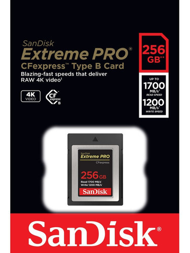 Memoria Cfexpress Sandisk Extreme Pro 256gb Tipo B /v /vc