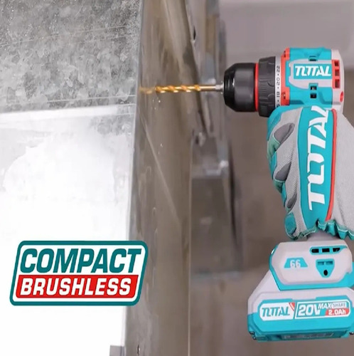 Taladro Inalambrico Brushless 20v 2000rpn 66nm Marca Total