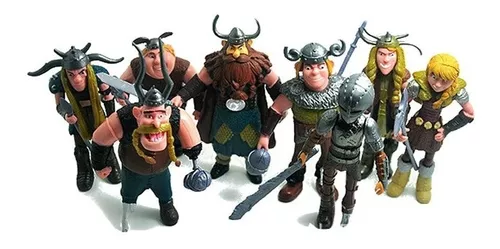 Jogo de dragões conjunto dragão desdentado e estatueta viking jogos para  crianças, bonecas, estatuetas de animais