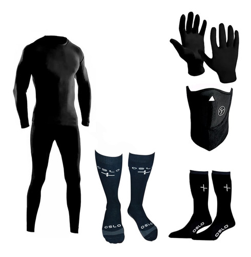 Conjunto Termico Micro + Guantes + Cuello 2 Pares Medias Fas