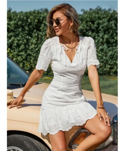 Vestido Blanco Corto Casual A Formal Elegante Bautizo Boda