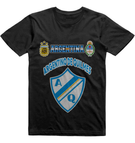 Remera Infantil Negra Argentino De Quilmes