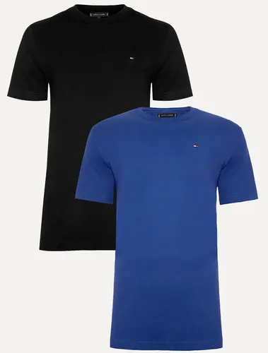Kit Camisetas Tommy Hilfiger 2un Preta e Azul Royal - Original