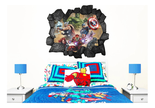 Vinilo Adhesivo Decorativo Pared Avengers 100cms Full Color