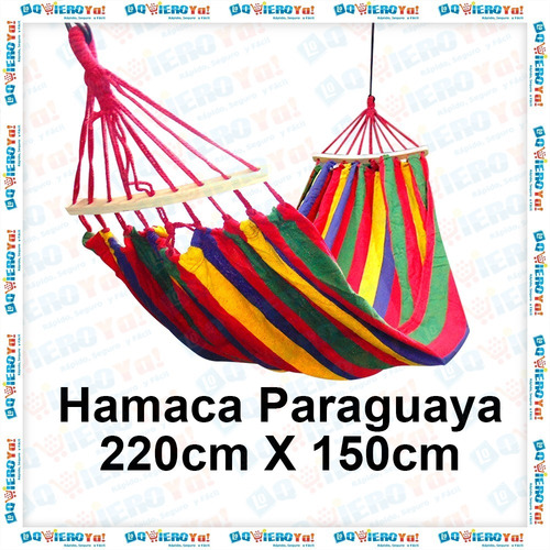 Imagen 6 de 9 de Hamaca Paraguaya Premium C/ Madera 220cm X 150cm + Bolso