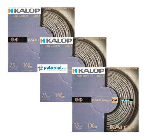 Cable Unipolar Kalop 2.5mm Marron X3 Rollos De 100 Mtrs Cat4