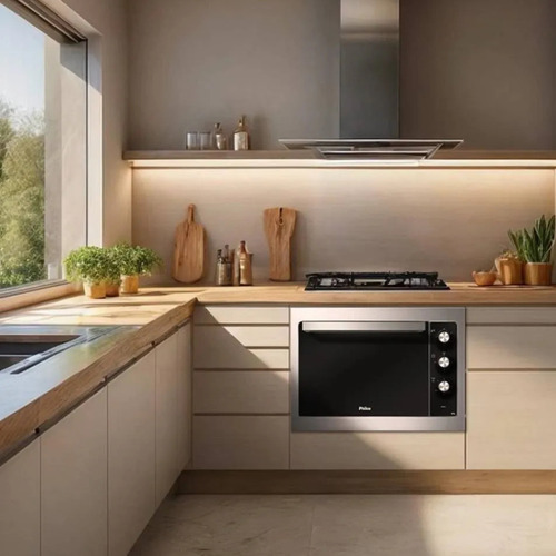 Forno Elétrico De Embutir Philco Preto Bordas Inox 47l 127v
