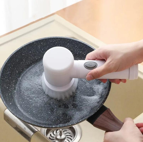 Escova De Limpeza Giratória Lava Tudo Com Detergente