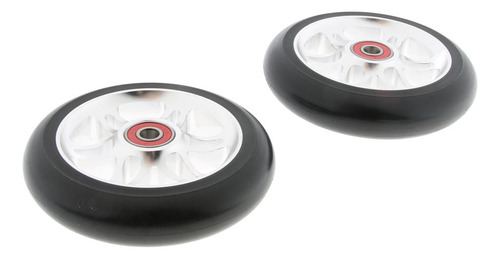 2 Piezas Rueda Scooter Parte Reempalable Multiusos Plata