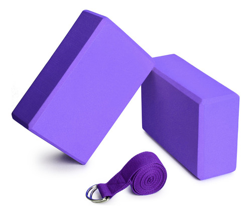 Sjsj- Set De Bloques De Yoga Eva Y Correas De Algodón Para Y