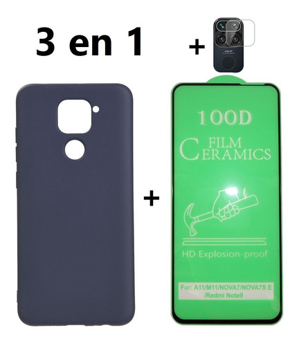 Estuche Para Redmi Note 9/s/p+vidrio Cerámico+vidrio Cámara 