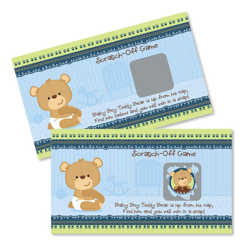 Baby Boy Teddy Bear  juego De Fiesta Tarjetas De Rascar  2