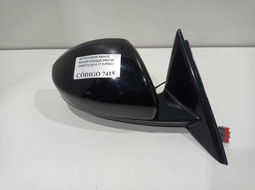 Retrovisor Range Rover Evoque Preto Direito 2015 17 C/pisca (Usado)