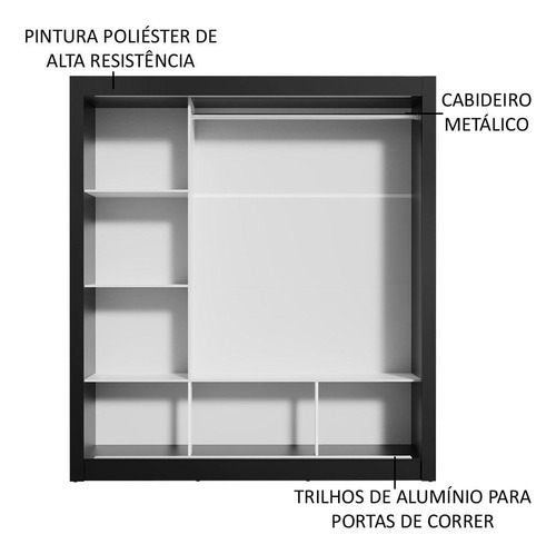 Ropero Madesa Mônaco 3 Puertas Corredizas 1 Con Espejo