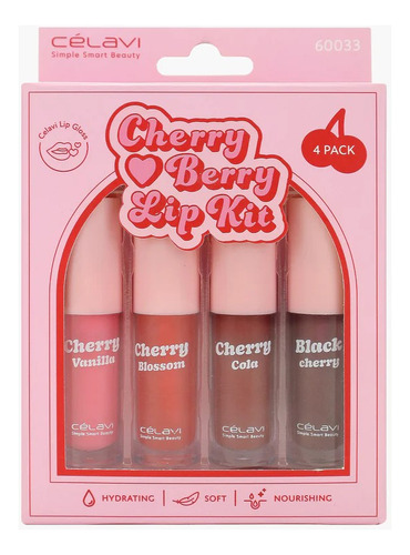 Kit De Labios Cherry Berry Rosita Fresita Celavi