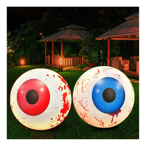 2pcs Halloween Inflables Globo Ocular Con Rgb Led De