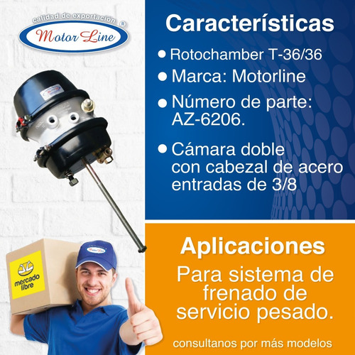 Imagen 2 de 9 de Rotochamber Completo T-36/36 Cabezal Acero, Az-6206