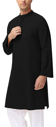 Camisas, Bata Kurta India De Algodón Y Lino, Bata Larga Para