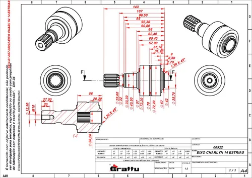 Eixo Motor Orbital Charlynn 14 Estrias 0331382906/21618-040