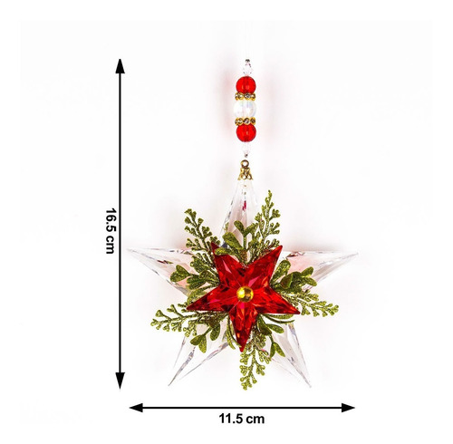Adornos Navideños Running Doble Estrella Colgante Acrílico