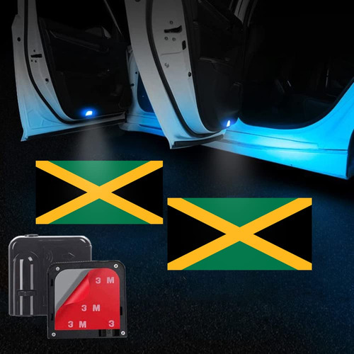 Liuzhi 2pcs Car Door Projector Logo Light For Jamaica Flag,