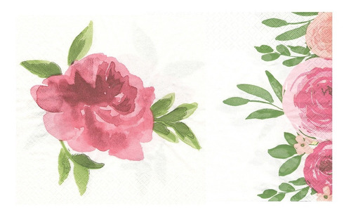 Imagen 1 de 5 de Servilletas Decoupage Set Rosa Y Borde De Rosas