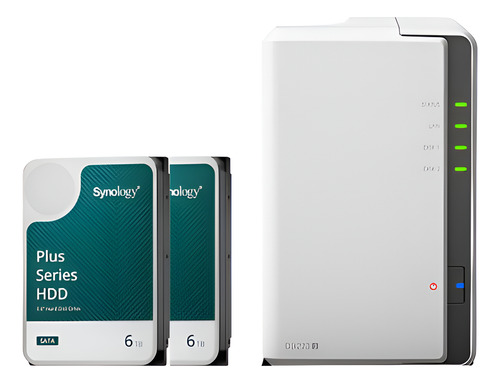 Servidor Nas Synology Diskstation Ds223j 2 Baias C/ 12tb (2 Hd Synology 6tb)