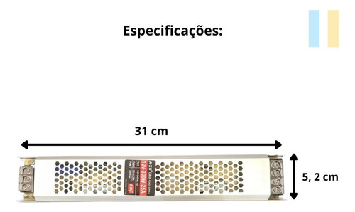 Fonte Slim Chaveada 12v-300w-25a 127/220V Para Led 127/220V