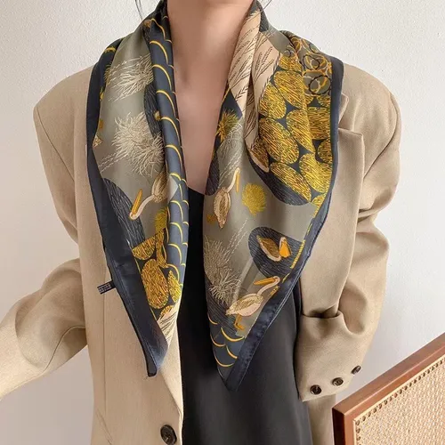Bufanda Cuadrada Versátil De Moda Para Mujer De Estilo Corea