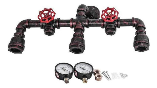 Lámpara De Pared Tubo De Agua, Steampunk, 3 Luces, Apl...