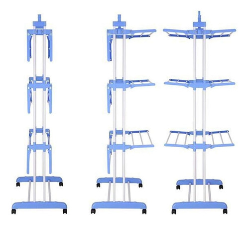 Tendedero Vertical Plegable De 3 Niveles C/ruedas Reforzado.