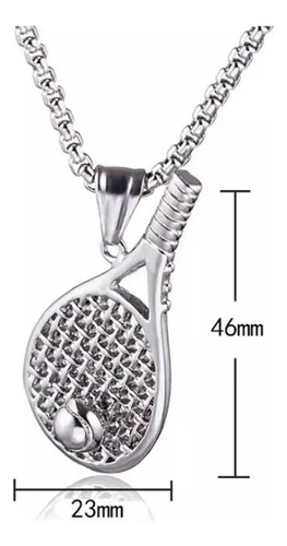 Collar Con Colgante De Raqueta De Tenis Para Hombres Y Mujer