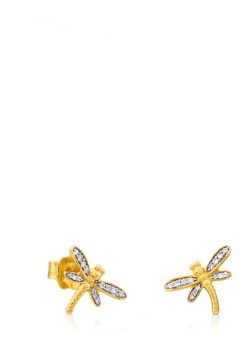 Pendientes Tous Bera De Oro Con Diamantes
