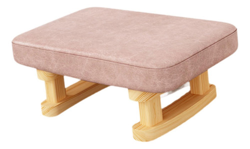 Taburete Rectangular Corto, Taburete Acolchado, Rosa