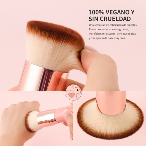 Sjx Ducare Brocha De Base Para Maquillaje Líquido, Punta