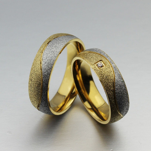 Anillo Elegante De Acero Para Bodas- Compromisos.