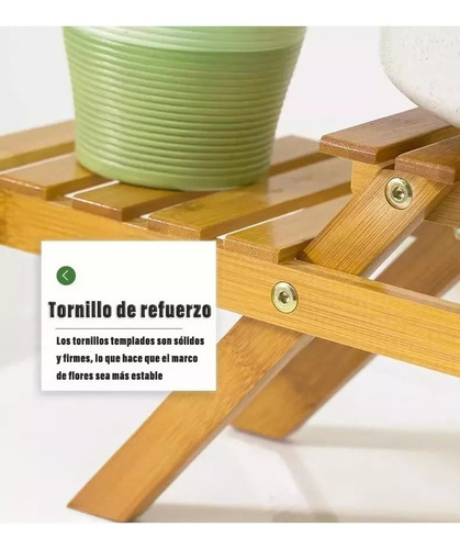 . Macetero Multifuncional Base Madera Tubular Minimalista