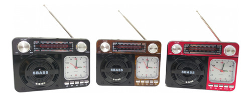 Radio Retrô Portátil Bluetooth Com Relógio Analógico Altomex