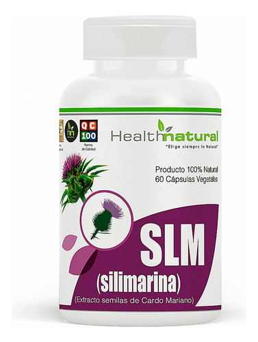 Imagen 1 de 1 de Silimarina -slm 60 Unidades 500mg  Healthnatural  