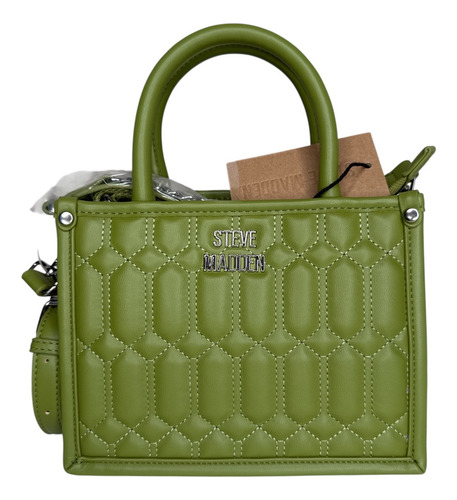 Bolsa Steve Madden Satchel Small (original) Verde Lima Acolchonado Níquel Verde Lima