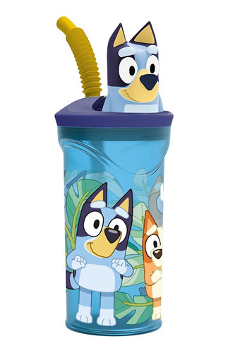 Vaso Alto Con Forma 3d Bluey 18 Cm 360ml