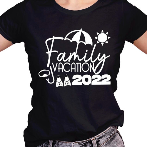 Franela Dama Personalizada Diseño Vacaciones Con Familia