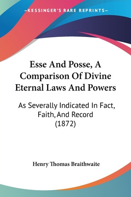 Libro Esse And Posse, A Comparison Of Divine Eternal Laws...