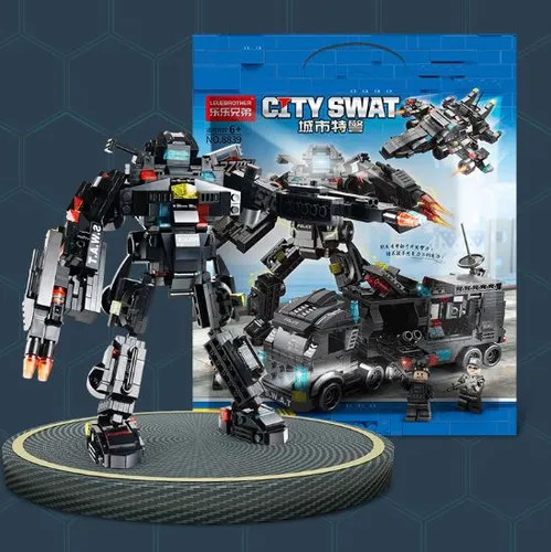 Armatodo Bloques Construccion Robot Policía De Ciudad 585pcs
