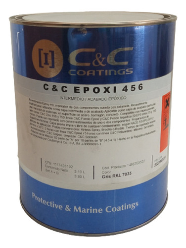 Pintura Epoxica Epoxi 456 Galon Kit